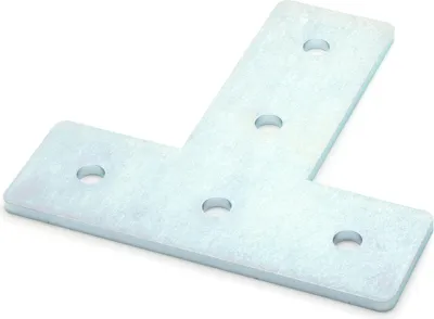 Produktbild von Verbinderplatte I-Typ Nut 6, T - 30x90x90mm, Stahl 3mm galvanisch verzinkt