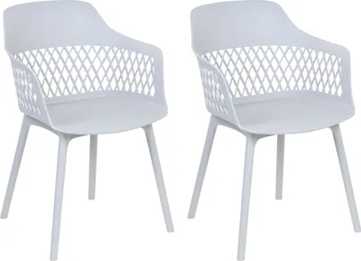 Produktbild von BELIANI Esszimmerstuhl 2er Set Hellgrau Kunststoff mit Metallfüßen Skandi Modern für den Innenbereich Wohnzimmer Esszimmer Möbel Ausstattung Sitzmöbel