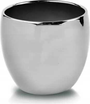 Image de Pot en céramique boule argentée 15 cm