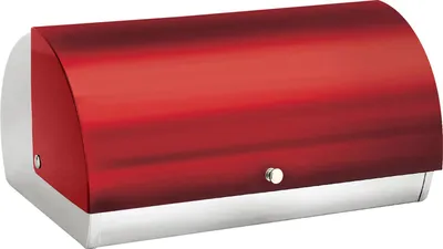 Obrázek produktu pro Cheffinger, nerezový zásobník na chléb 38,5x28x18,5 cm s odklápěcím víkem, červený