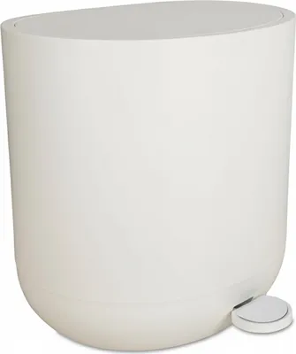 Obrázok produktu pre Odpadkový kôš Relaxdays, 7 litrov, automatické zatváranie, nožný pedál, vyberateľný vnútorný kôš, kozmetický kôš, matný kôš do kúpeľne, béžový