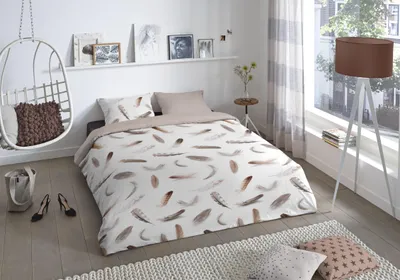 Obrázek produktu pro dobré ráno flanelové povlečení 2dílné povlečení na přikrývku 140 x 200 cm povlak na polštář 70 x 90 cm Peří 7020.00.28 BÍLÁ