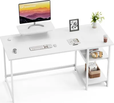 Zdjęcie produktu dla Biurko z miejscem do przechowywania 140 cm, biurko biurowe, biurko na komputer, stojak na monitor, biuro domowe