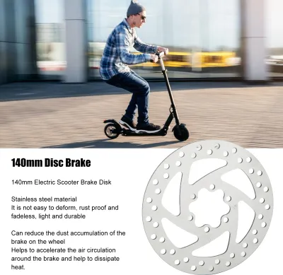 Produktbild von 140 mm elektrische Roller Bremsscheibe Edelstahl 6 Lochscheibe mit Schrauben zur Modifikation