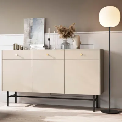 Produktbild von BEAUTYSOFA | Kommode DALIA mit 3 Schubladen und 3 Türen, Stilvoller Stauraum für Wohnzimmer, Schlafzimmer & Büro, Kaschmir