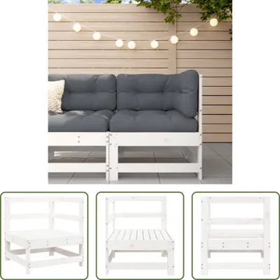 Produktbild von The Living Store Garten-Ecksofa Weiß Massivholz Kiefer