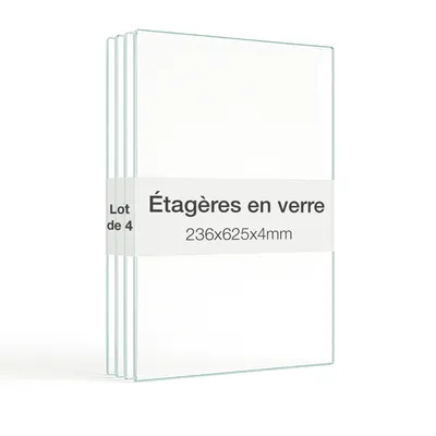 Image de K-Möbel Tablette en verre, jeu de 4 tablettes en verre pour 2 TRG. Vitrine à poser pour C1084 / C1019
