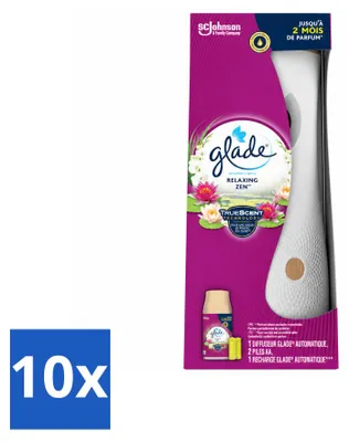 Imagen del producto de 10 unidades de kit de inicio para ambientador automático Glade Relaxing Zen - 269 ml - Paquete económico