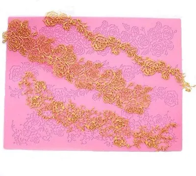 Imagen del producto de Molde de silicona para tartas con diseño de rosas de cuatro capas, borde y contorno para tartas, y base para decoración de tartas