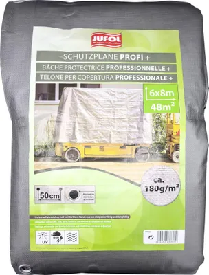 Produktbild von JUFOL Profi+ Abdeckplane 6x8 m mit Ösen 50 cm wasserdicht reißfest Gewerbeplane