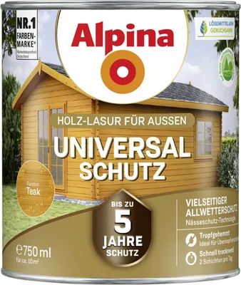 Produktbild von Alpina Holzlasur Universal-Schutz0,75L teak