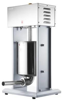 Produktbild von Elektrische Wurstfüllmaschine, 22 lbs / 10 l vertikale Fleischfüllmaschine mit stufenloser Drehzahlregelung, Wurstfüllmaschine aus Edelstahl, Fußpedal und 4 Füllschläuche, für den gewerblichen und privaten Gebrauch