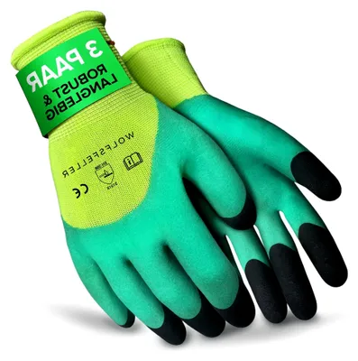 Produktbild von 3 Paar robuste und bequeme Gartenhandschuhe für Damen und Herren Größe 9