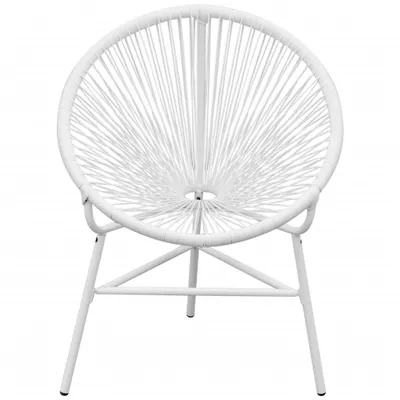 Image de vidaXL Chaise longue de jardin en rotin synthétique blanc