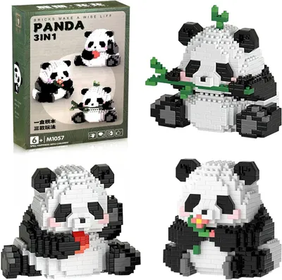 Produktbild von Bausatz 3-in-1, Pandas, für Kinder und Erwachsene, kreativ und lehrreich, ab 9 Jahren
