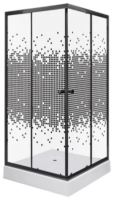 Zdjęcie produktu dla Kabina prysznicowa Kerra Pixel SQ BL 80cm, kwadratowa, czarna z brodzikiem 16cm