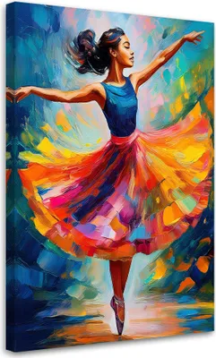Produktbild von Leinwandbild Balletttänzer Bunte 80x120 Feeby Bunt bild für die wand bereit zum aufhängen