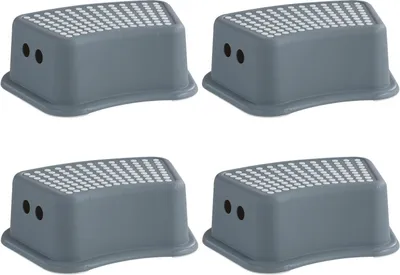 Produktbild von Tritthocker - 36 x 24 cm - Grau - Kunststoff - 4er Set