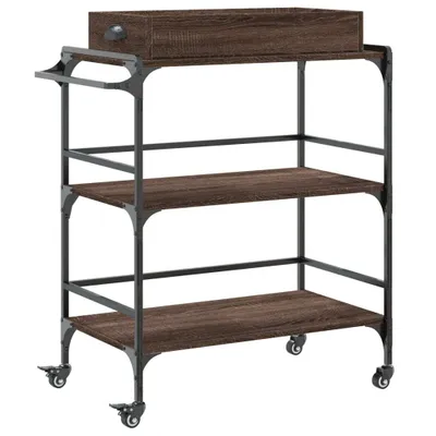 Produktbild von vidaXL Küchenwagen Braun Eichen-Optik 81,5x41x92,5 cm Holzwerkstoff