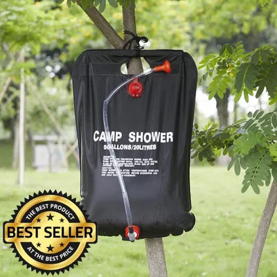 Productafbeelding van Solar Tuindouche / Camping Douche met douchekop - Douchezak 20 liter met Douchekraan - Campingdouche voor warm water doormiddel van zonneenergie -