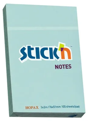 Imagen del producto de Stick'n, notas adhesivas, 100 hojas, color azul pastel