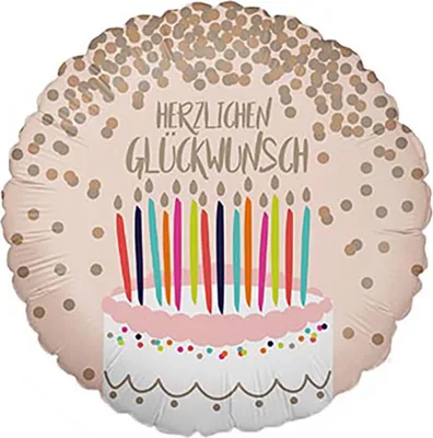 Produktbild von 18"/Ø46cm Folienballon "Herzlichen Glückwunsch Torte"