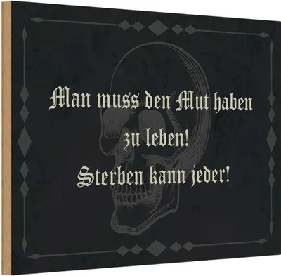 Produktbild von vianmo Holzschild 20x30 cm man muss den Mut haben zu leben Spruch Zitat