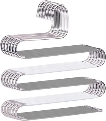 Produktbild von Famanu Hosenbügel Set 6 Stück aus Edelstahl mit Antirutschdesign
