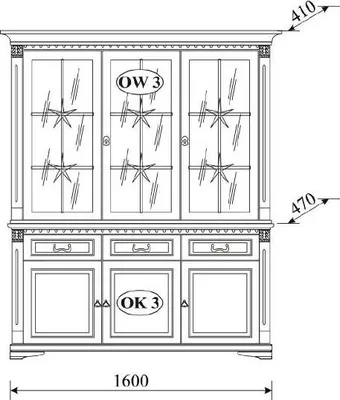 Immagine prodotto di Vetrina classica Vetrinetta Cabinet Colonial New OK3
