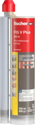 Produktbild von fischer Mörtel de Hochleistungsmörtel FIS V Plus 360 S, witterungsbeständiger Mörtel für innen und außen, Mörtel de Montagemörtel für schwere Lasten und alle relevanten Baustoffe, 1 Kartusche de 360 ml