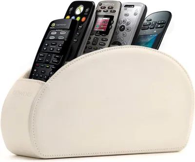 Productafbeelding van Voor Afstandsbediening - 5 Vakken - Ruimte voor DVD - Blu - Ray - TV - Roku of Apple TV - Afstandsbedieningen - Polyurethan- Leer met Suède Voering