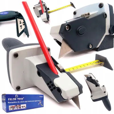 Produktbild von Gipskartonmesser, Maßband 5 m, 6 Klingen, Falon-Tech