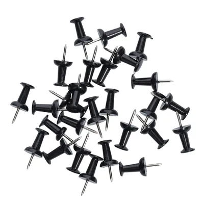 Produktbild von Zeller Push-Pins-Set, 25-tlg., schwarz, Kunststoff(PS) / Metall, ca. Ø 0,9 x 2 cm