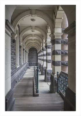 Produktbild von Wallario Wandbild Säulengang in einem Bahnhof in Neuseeland, Größe: 61 x 91,5 cm, Poster mit rahmenlosen Bildhalter
