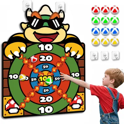 Kinderwerpspiel mit 65 cm Zielscheibe und 12 Klettbällen