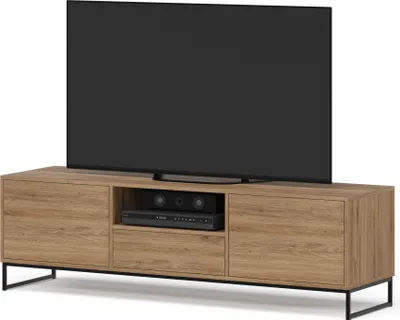 Produktbild von Albello TV-Lowboard Livia, Stilvoll TV-Schrank für das Wohnzimmer, RTV-Tisch, TV-Schrank vom Hersteller Mediaschrank Eiche Wildeiche 160x45x48.5 cm