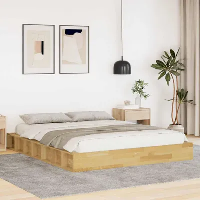 Image de Maison Exclusive - Lit en bois massif sans matelas 160 x 200 cm, en chêne