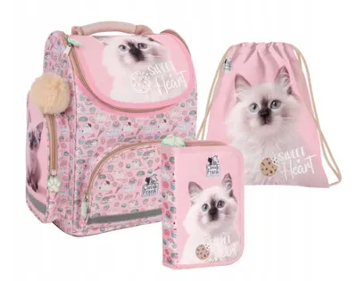 Produktbild von Schultasche, 3-teiliges Schulset für Mädchen, Cleo&Frank 45 Kitten, Derform