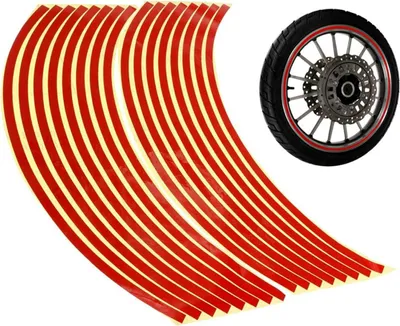 Produktbild von Apt Reflektierende Felgenaufkleber Rot
