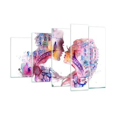 Produktbild von Bilder auf glas - Paar Liebe Frau urban - 150x100cm - Glasbilder - Wandbilder - Kunstdruck - zum Aufhängen bereit - Wanddekoration aus Glas - Glas Bilder - Wandbild auf Glas - GEG150x100-3132