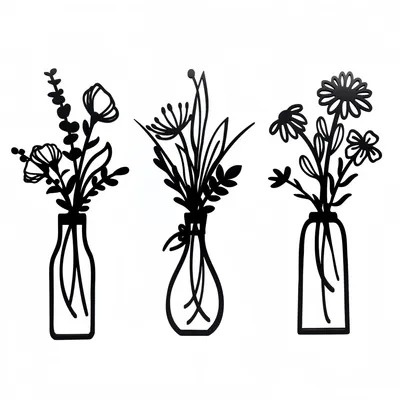 Image de Ensemble de 3 décorations murales florales en bois