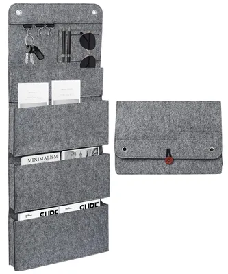 Productafbeelding van Wandorganizer - Hangende organizer - Vilt - 6 vakken - 3 haken - 80 x 32 cm