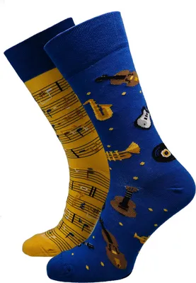 Image de Lot de 2 paires de chaussettes MANY MORNINGS unies, motifs variés, taille : 43-46, couleur : Music Notes