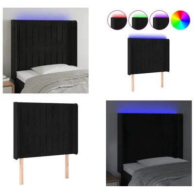 Obrázek produktu pro vidaXL LED čelo postele černé 83x16x118/128 cm Velvet - LED čelo postele - Čelo postele - Čelo postele