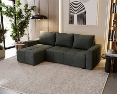 Produktbild von Ecksofa Schlafsofa NOHA in Stoff Paros Grafit Ottomane Links