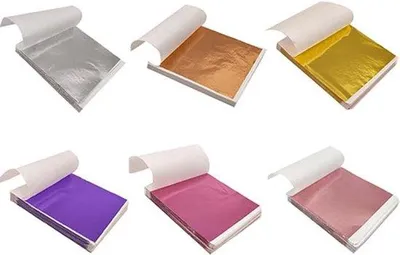 Productafbeelding van 300 Stukken Gouden Blad voor Kunst Gilding - Multicolour Folie voor Schilderen en DIY Projecten