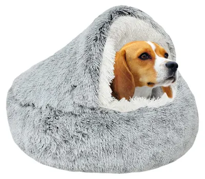 Image de Lit pour chien, lit pour chat, confortable, moelleux, lavable, gris, taille M/L