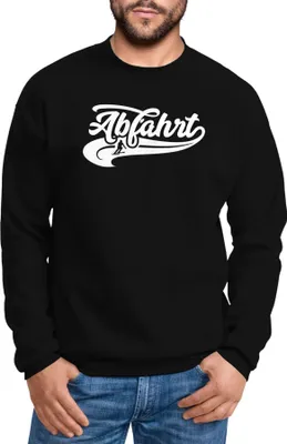 Produktbild von Sweatshirt Herren Abfahrt Winter Apres Ski Piste Sport Schnee Skifahrer Rundhals-Pullover Moonworks® schwarz XL
