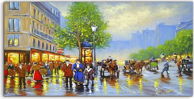 Produktbild von Coloray - Glasbild - 100x50 cm - Wandbild - Glasbilder - Alt stadt Landschaft Vintage-Stil