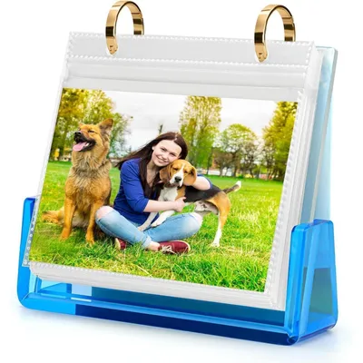 Image de Album photo avec cadre pour poser, pour 60 photos de 10x15 cm, couleur bleu, en acrylique